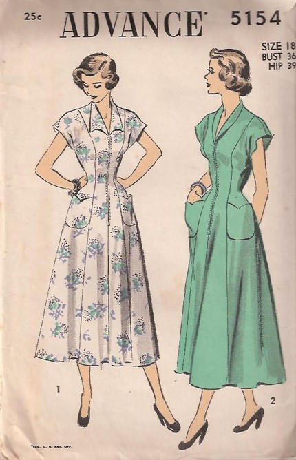 1950s top house dress